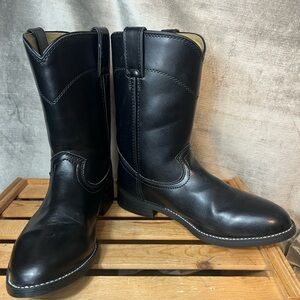 Justin Men's Black Roper Boots. Style JB3000. Size 10D.  #9104